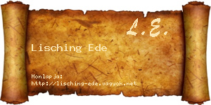Lisching Ede névjegykártya